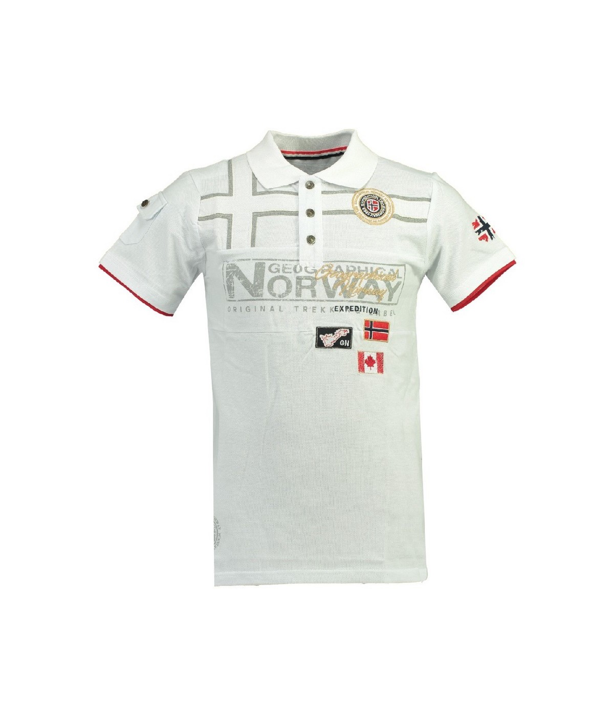 Polo Homme Geographical Norway Klipo Blanc