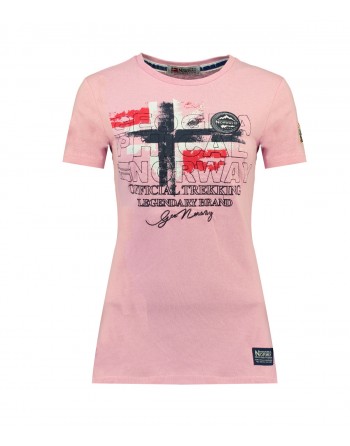 Tshirt Femme Geographical Norway Jarry Rose