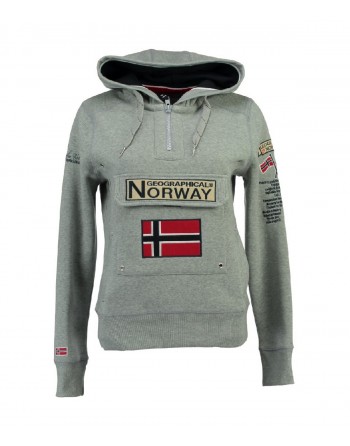 Sweat Fille Geographical Norway Gymclass New A100 Gris Clair