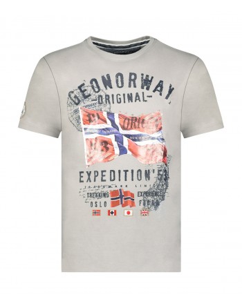 Tshirt Homme Geographical Norway Jitchen 415EO Gris Clair